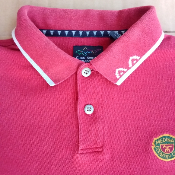 Womens Red Sports Polo Greg Norman Collection x Medinah Country Club 100% Cotton - Picture 3 of 10